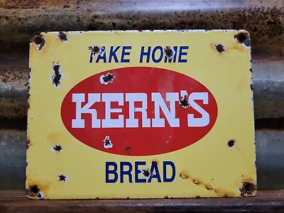 Vintage Kerns Bread Porcelain Sign Old Bakery Food Store Advertising Gen Store • $143.24