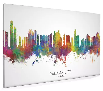 £31.99 • Buy Panama City Skyline, Poster, Canvas Or Framed Print, Watercolour Painting 8561
