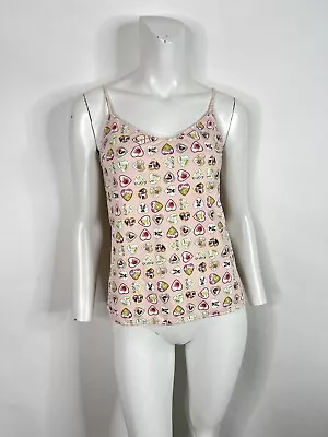 Vtg Chanel Pink Cc Logo Heart Print Nylon Top 40 M • $700