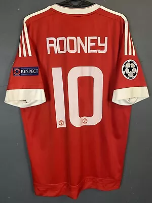 Men's Manchester United 2015/2016 Wayne Rooney #10 Soccer Football Shirt Size L • $113.99