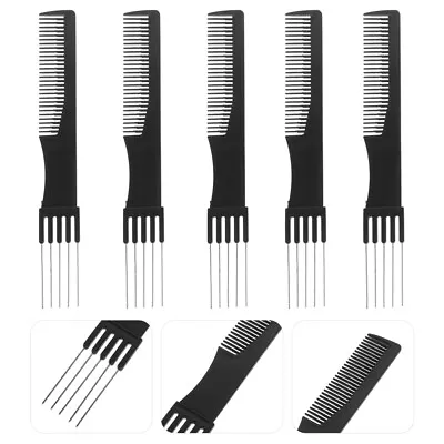 5 Pcs Salon Teasing Comb Hair Pick Metal Combs Pin Barrettes • $7.38