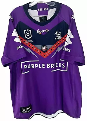 RARE Melbourne Storm Jersey Men’s Size XXL 2XL NRL Rugby League ANZAC DAY 2019 • £41.30