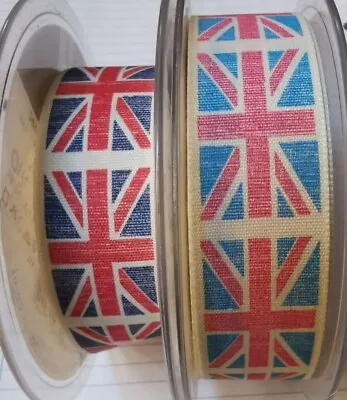 Leftover Reels Of New Union Jack Tape/Ribbon 2 Colours • £1.50