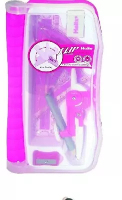 HELIX Flip Maths Geometry Set Maths Set Compass - Pink HOME SCHOOLING IDEAL GIFT • £4.95