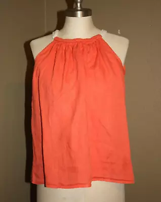 J.crew Loose Fit Linen Halter Top Tank Top Orange - Small 2 4 • $8