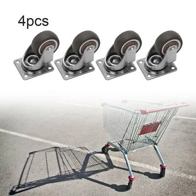 £7.49 • Buy 4x Ø 30 Mm Trolley Wheels Heavy Duty Furniture Rubber Swivel - Brake Castor UK