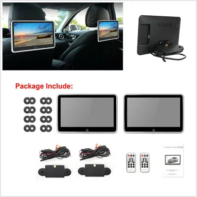 2 Pcs 10.1'' Ultra-thin Car Rear Seat Headrest Monitors MP5 Player Bluetooth HD • $315.89
