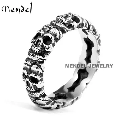 MENDEL Mens Womens Stainless Steel Gothic Skull Engagement Band Ring Size 6-14 • $11.99