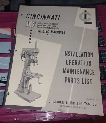 CINCINNATI LATHE TOOL COMPANY 16  ROYAL DRILLING Machines Model Le CATALOG D-139 • $39.99