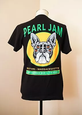 $48 • Buy Pearl Jam Boston Massachusetts Terrier Black Shirt 2018 September Tour Size S