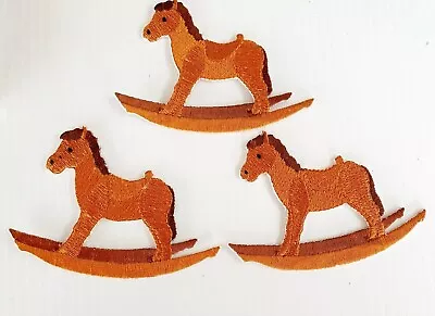 Lot Of 3 X Cloth Patch Motif Applique  - Rocking Horse • $5.99