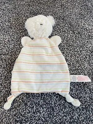 Tesco F&F White And Striped Baby Comforter Blankie Soother Doudou Soft Hug Toy • £5