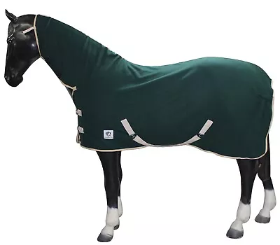 Fleece Horse Cooler Rug Hunter Green Combo Horse Blanket For Comfort And Warmth • £25.99