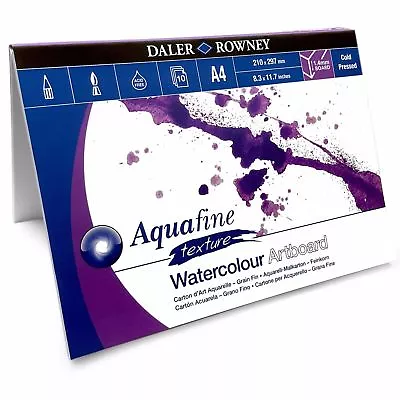 Daler Rowney Aquafine Watercolour Painting Art Board Pad - 10 Sheets - A4 Or A3 • £18.99