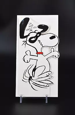 NOS VTG Hallmark Snoopy Peanuts Gallery Halloween Card Black White Die Cut 8  • $22