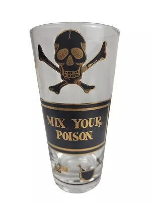 Georges Briard Name Your Poison RX Skull Bar Ware Hi Ball Glass Mix Your Poison • $69.99