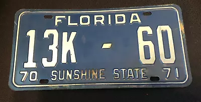 Vintage License Plate FL 1970 1971 Tag Leon County Ambulance Or Hearse • $39.95