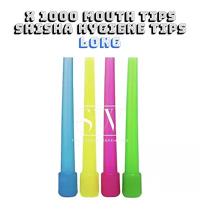 £17.50 • Buy 1000 Male Hygiene Shisha Mouth Tips LONG. Assorted Colours Hookah Mouth Pieces.