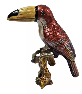 Toucan Bird Jewelry Trinket Box Collectible Enamel Bird Decoration Gift Hinged • $15.29