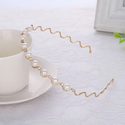 £2.38 • Buy Elegant Ladies Pearl Rhinestone Headband Crystal Hairband Hair Hoop Accessories
