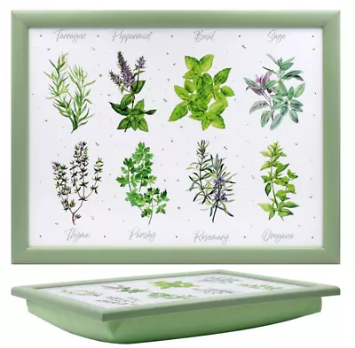 Herb Garden Lap Tray  With Cushioned Bean Bag Base - TV Dinner Laptop Tray • £14.99