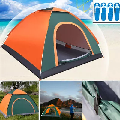 Full Automatic Instant Pop Up 4 Man Camping Tent Family Hiking Tent Waterproof • $32.99