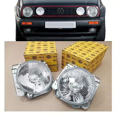 $285 • Buy PAIR HELLA HEADLIGHTS For VW GOLF MK2 GTI 16V 1984-1992 RH=LH 2PCS GENUINE LAPMS