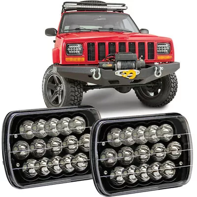 Pair 5x7'' 7x6'' LED Headlights Hi/Lo Beam H4 For Jeep Cherokee XJ Wrangler YJ • $57.99