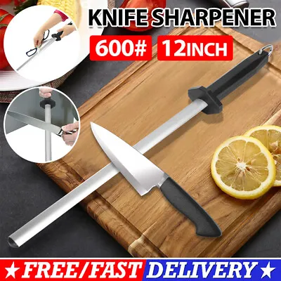 Knife Sharpener Rod 12  Handheld Pro Sharpening Rod Diamond Steel Knife Sharpner • $18.45