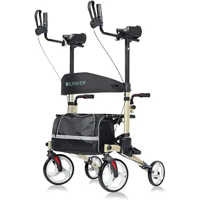 OEM ELENKER Deluxe Rollator Walker Walking Rolling Mobility Stand Up Medical Aid • $95.99