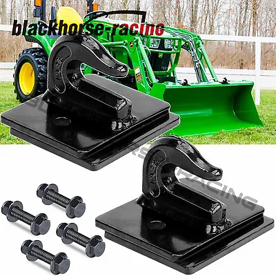 2X 3/8  Bolt On Grab Chain Hooks For Skid Steer Loader Tractor Bucket Heavy Duty • $21.99