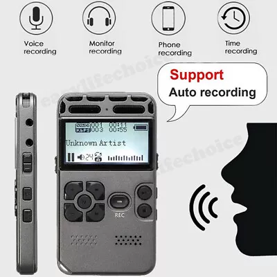 Rechargeable LCD Digital Audio Sound Voice Recorder Dictaphone MP3 Player • $47.99