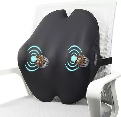 Vibrating Lumbar Support Pillow - Memory Foam Back Support Cushion For Any Chair • $39.99