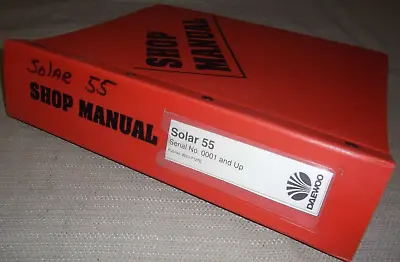 Daewoo Solar 55 Excavator Service Shop Repair Workshop Manual S/n 0001-up • $189.99