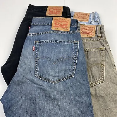 Lot Of 4 Levi's 505 Blue/Gray Jeans Men's Size 36x32 • $47.70