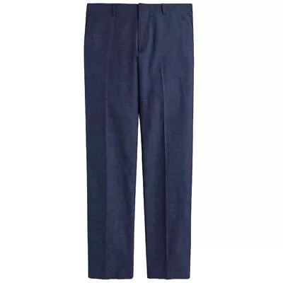 J. Crew Ludlow Classic-Fit Unstructured Suit Pant In Cotton-Linen 38x34 Navy NWT • $75