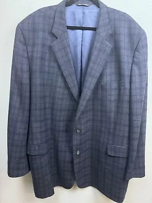 Jack Victor Rochester Men 56 XL Wool Silk Sport Coat Blazer Suit Jacket Blue • $58.88