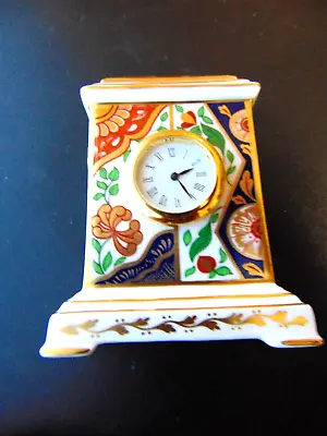 ROYAL CROWN DERBY Miniature Clock 'KIMONO' Excellent Condition • $73.50