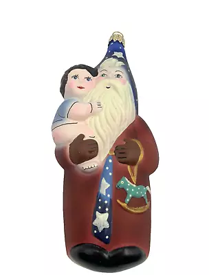 Vaillancourt Folk Art Ornament Starlight Santa Ltd Ed 5.75  OR9630 Signed JV • $68.60