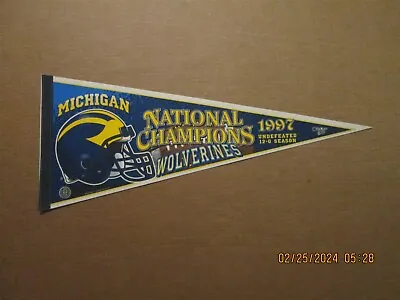 NCAA Michigan Wolverines Vintage 2007 National Champions 12-0 Season Pennant • $50