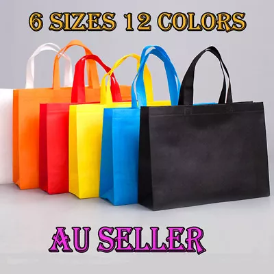 Bulk 24-100pcs Reusable Shopping Bags Tote Bag Eco Friendly Non Woven Folding • $87