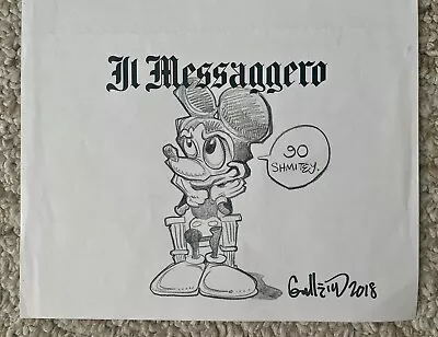 Signed Original Mickey Mouse Comic Pencil Drawing 2018 Disney Pop Art • £12.66