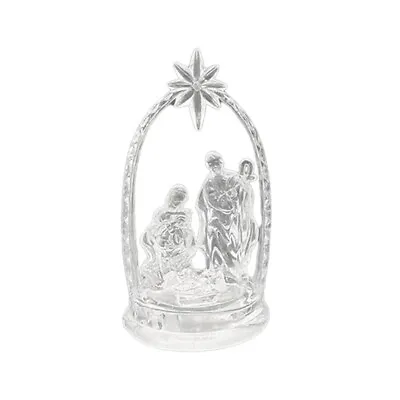 Acrylic Christmas Nativity Scene With Colorful LED Light Stylish Religous Decor • £6.98