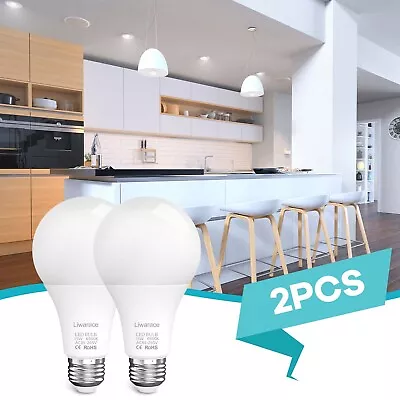 2x Motion Sensor LED Light Bulb 15W (150 Watt Equivalent)E26 Daylight White Bulb • $13.59