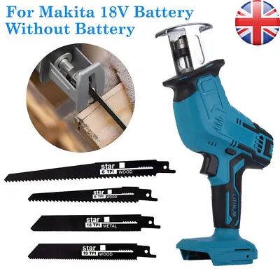 Cordless Electric Reciprocating Saw Cutting Saber For Makita Battery 18V 4 Blade • £21.99