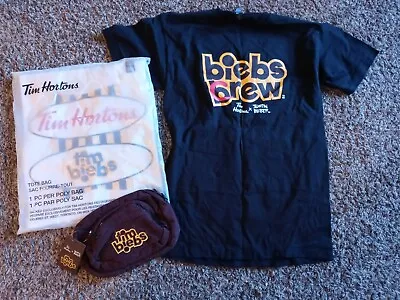 £88.48 • Buy Tim Horton's X Justin Bieber=Tim Bieb's 3Pc Tote Bag, T Shirt, Fanny Pack Bundle