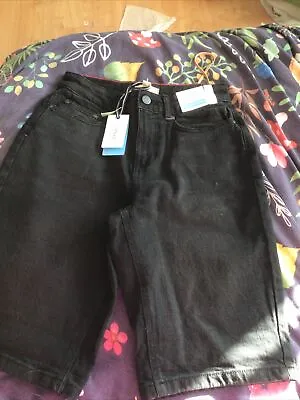 £8.95 • Buy New Womans Joules Long Black Denim Shorts, Size 6