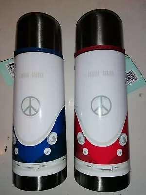 VW Drinking Flask 350ml Double Walled Insulated Camper Van Retro Red Or Blue • £9.95