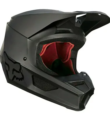 Fox Racing V1 Core Mx Helmet - Red Interior - Matte Black - Motocross/offroad • $149.95