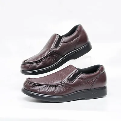 SAS Side Gore Pebbled Leather Cordovan Moccasin Slip On Loafer Shoes Mens 12 M • $84.99